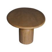 Sculpted Solid Wood Round Dining Table with Artistic Pedestal Base